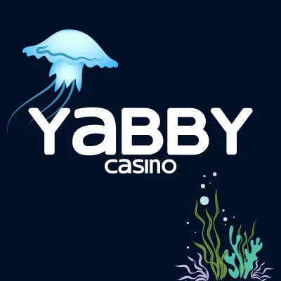 A preview of Yabby Casino's game lobby interface showing slot machines